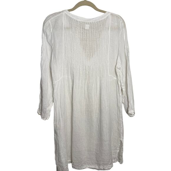120% Lino White Long Sleeve Dress Coverup Women's Sz. 50 (US XXL) - Picture 4 of 6